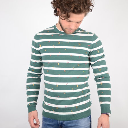 Only & Sons Onsgarson 12 Striped Print Posy Green