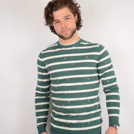 Only & Sons Onsgarson 12 Striped Print Posy Green