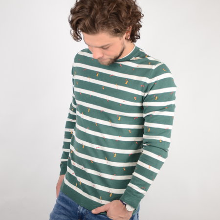 Only & Sons Onsgarson 12 Striped Print Posy Green