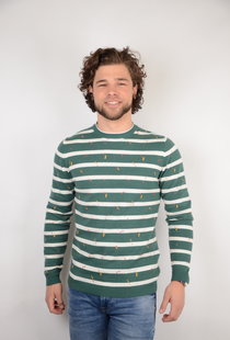 Onsgarson 12 Striped Print Posy Green