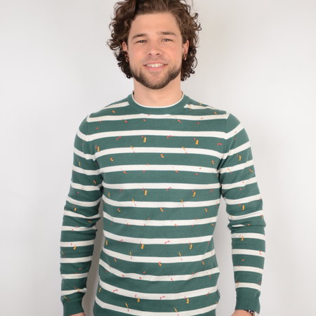 Only & Sons Onsgarson 12 Striped Print Posy Green