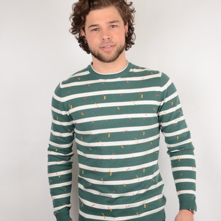 Only & Sons Onsgarson 12 Striped Print Posy Green