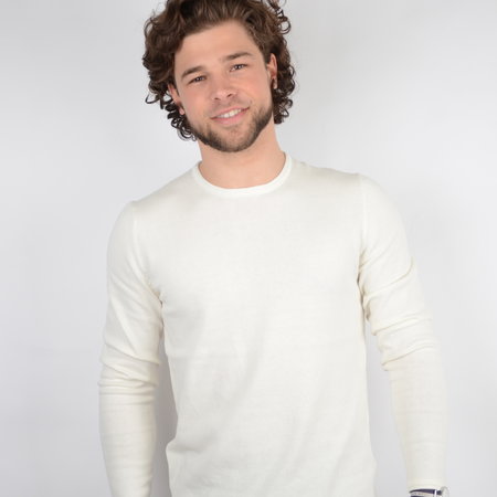 Only & Sons Onsgarson Life 12 Wash Crew Knit Noos White