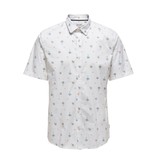 Only & Sons Onsbart Life Ss Aop Stretch Shirt Bright White 9271