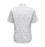 Only & Sons Onsbart Life Ss Aop Stretch Shirt Bright White 9271