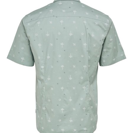 Only & Sons Onsbart Life Ss Aop Stretch Shirt Silver Blue 9271