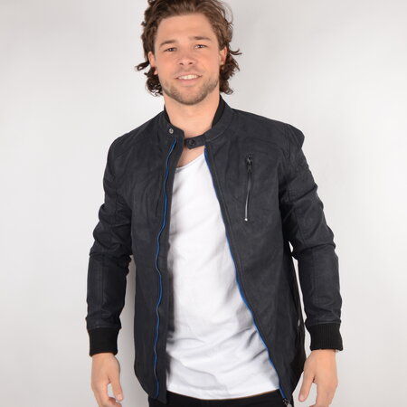 Petrol Jacket PU Bomber Dark Navy (JAC119)