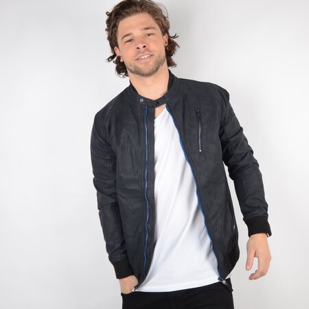 Petrol Jacket PU Bomber Dark Navy (JAC119)