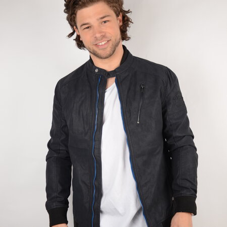 Petrol Jacket PU Bomber Dark Navy (JAC119)