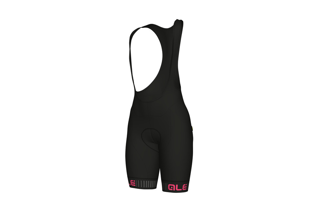 Alé Solid Traguardo Bibshorts Nero-Rosa Fluo
