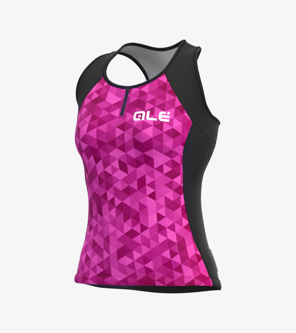 Alé Dames Top Solid Triangles Fluo Pink/Purple
