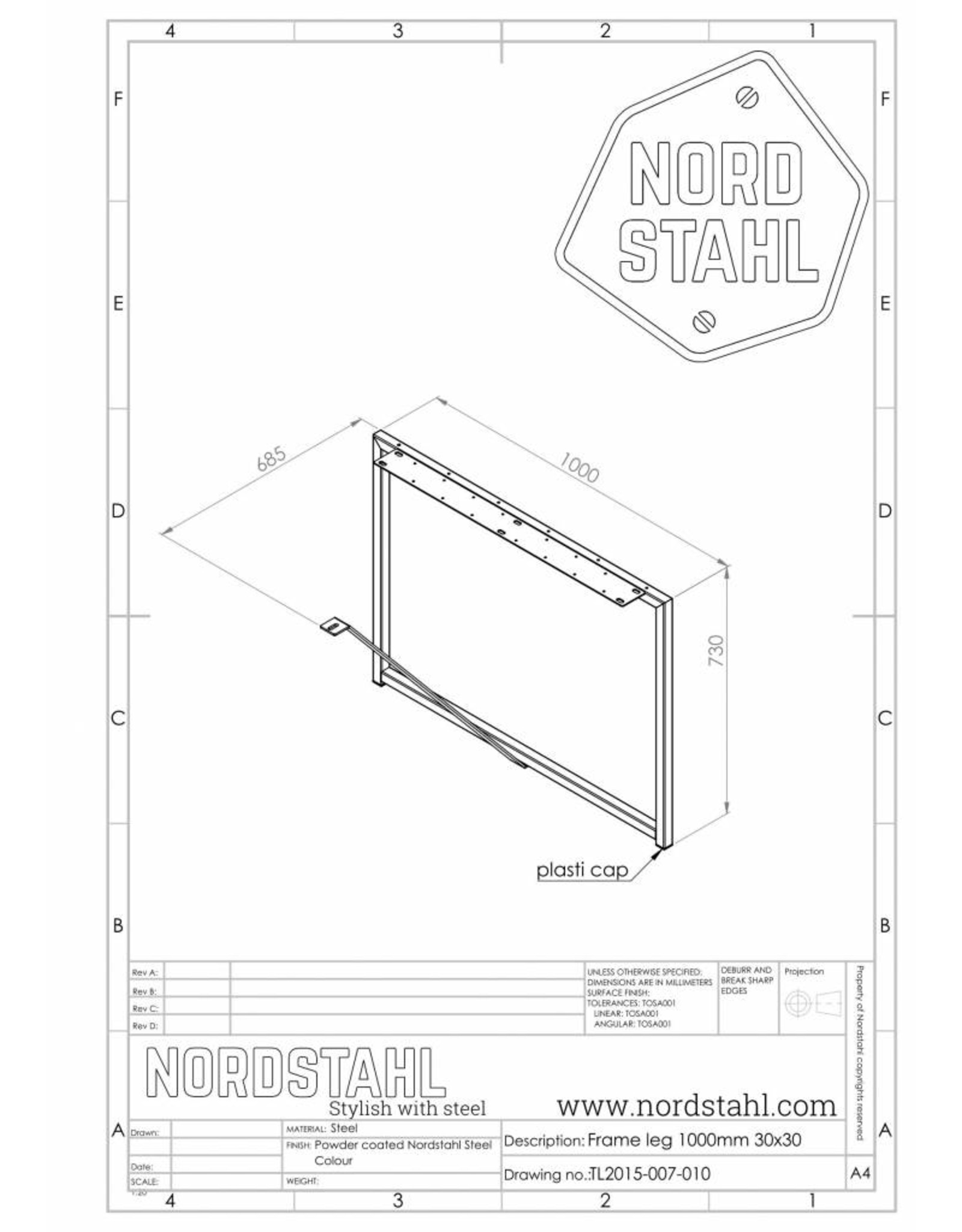 Nordstahl Nordstahl Tischbein Frame (1x)