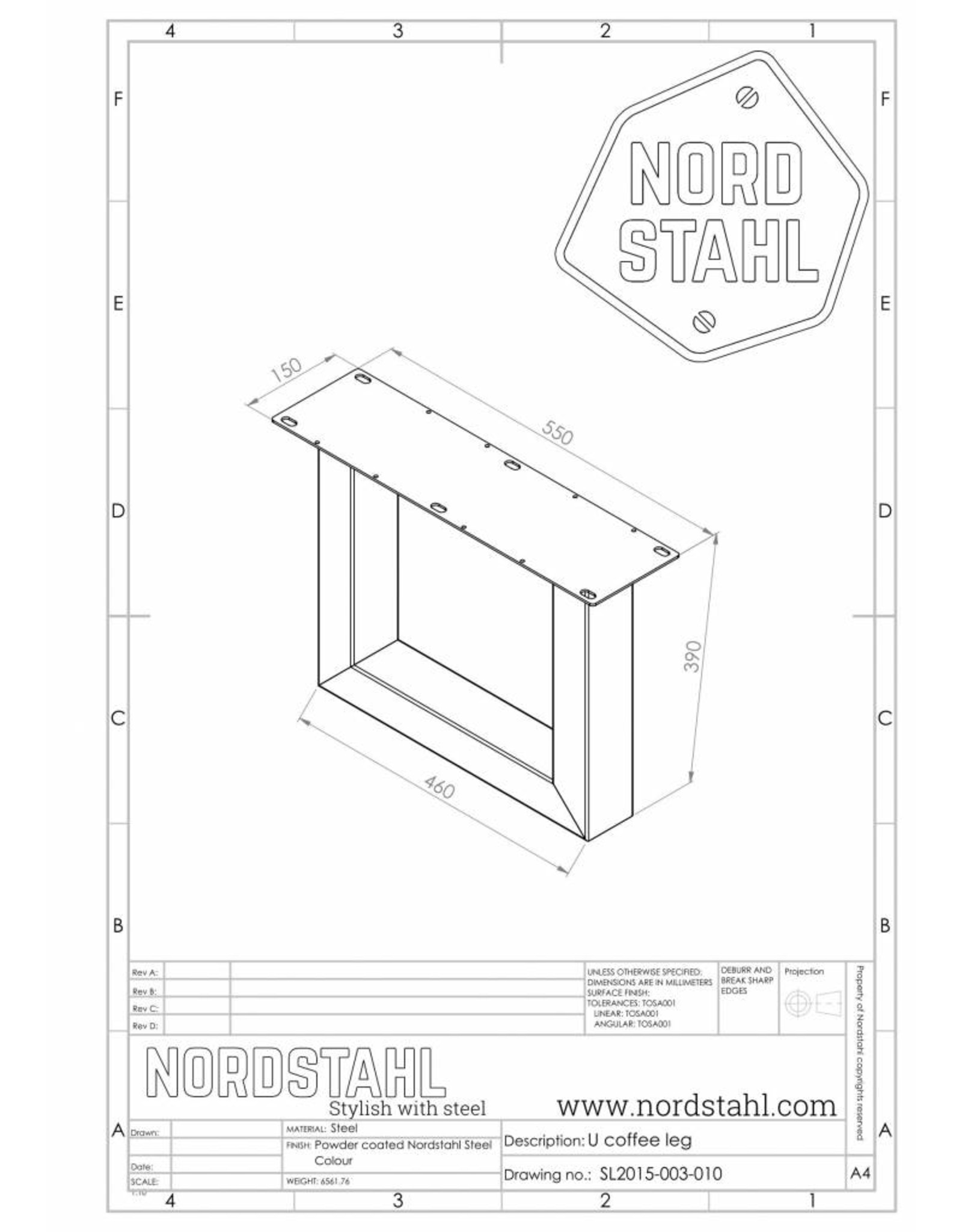 Nordstahl Nordstahl  U-förmigen Salontischbeinen  (1x)