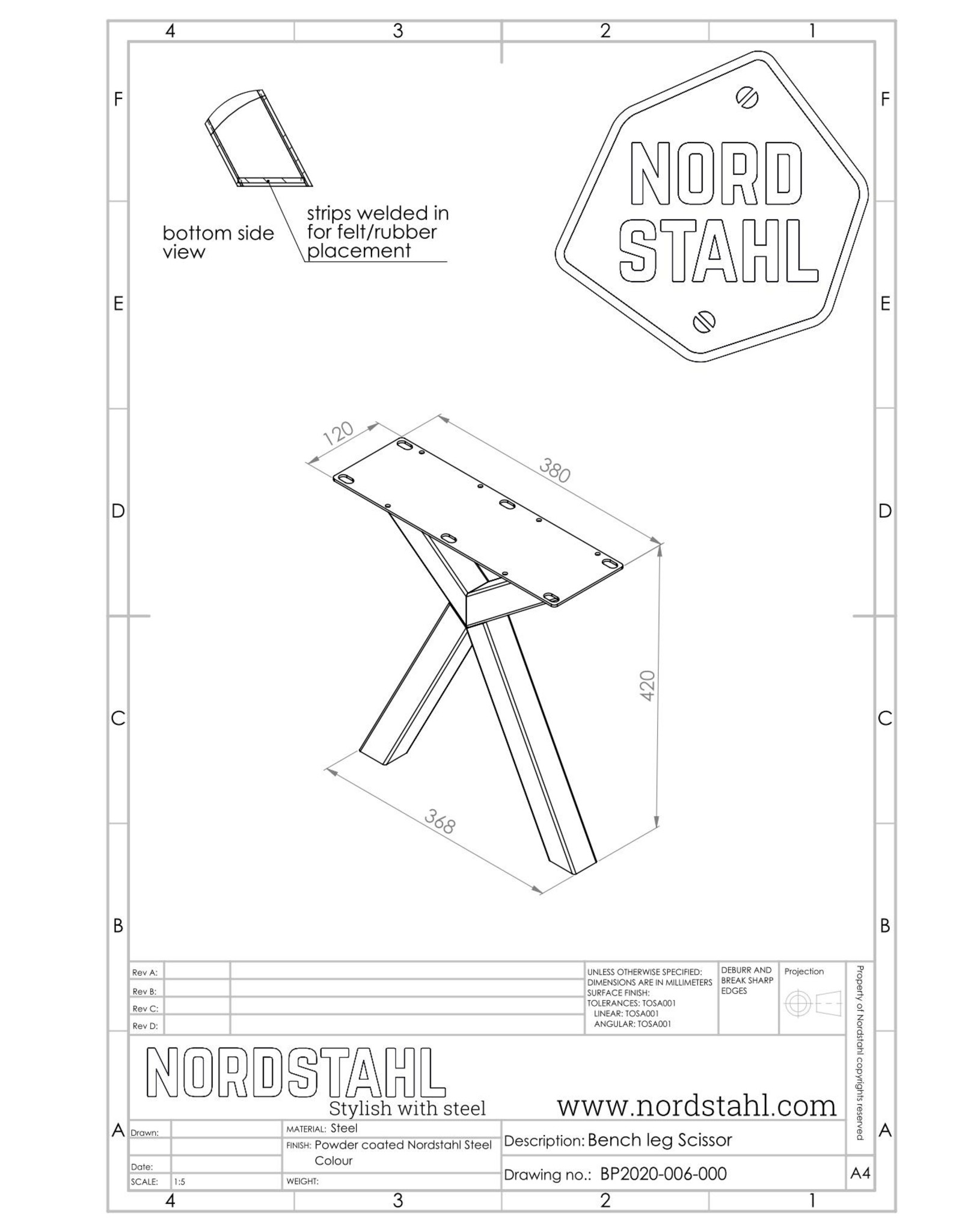 Nordstahl Nordstahl Scissor benchleg Pure White