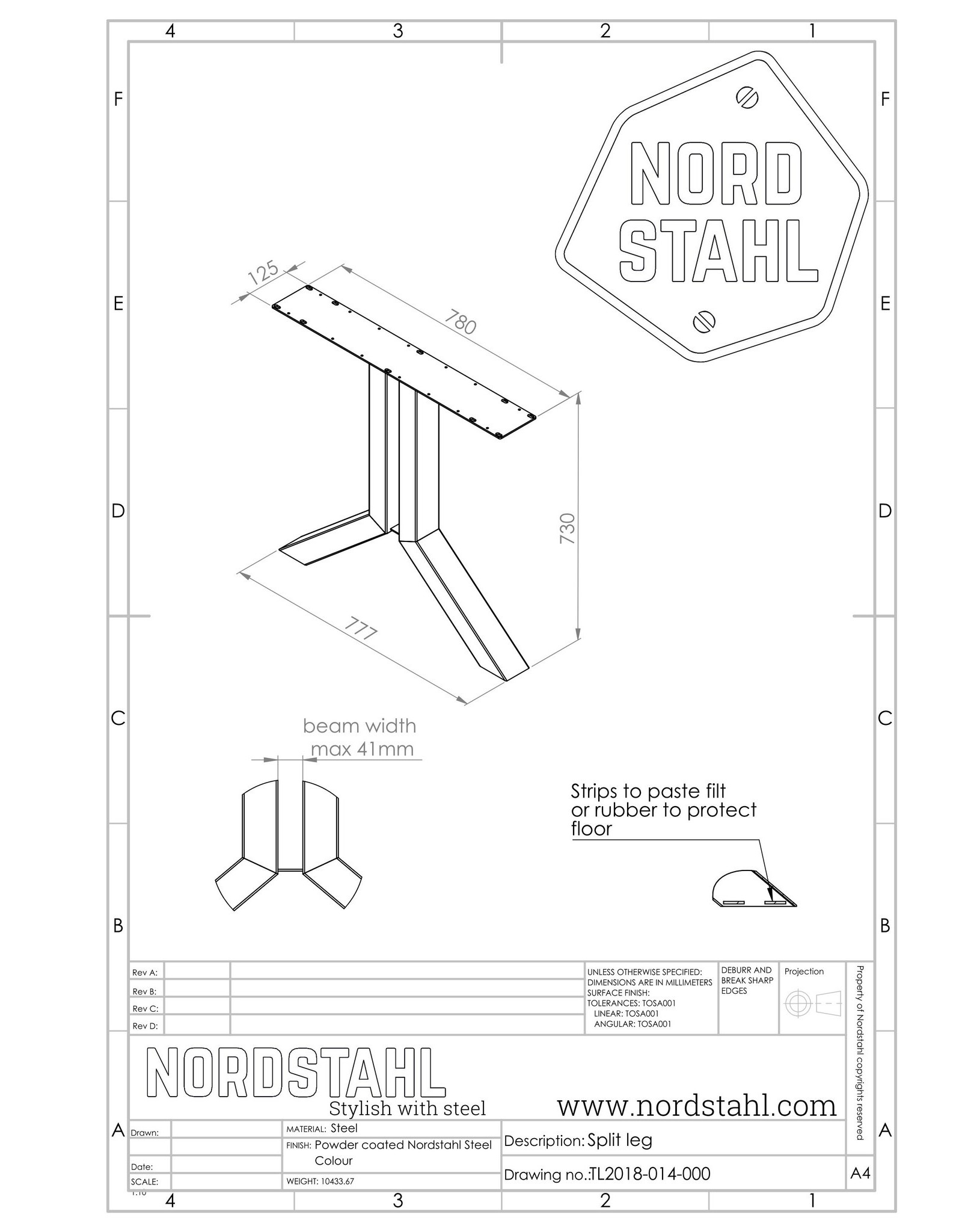 Nordstahl Nordstahl Tischbeine Split (1x)