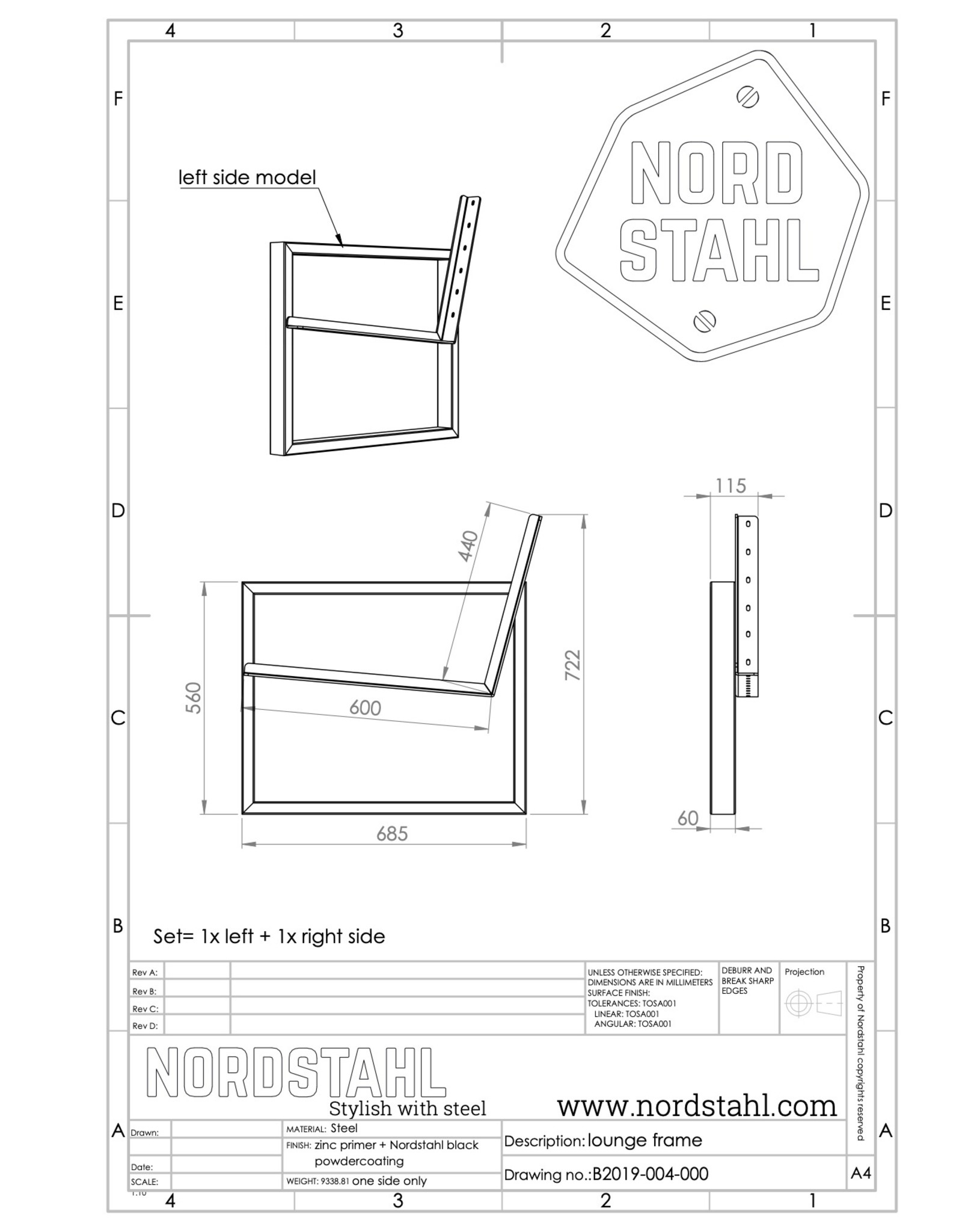 Nordstahl Nordstahl Loungeset frame