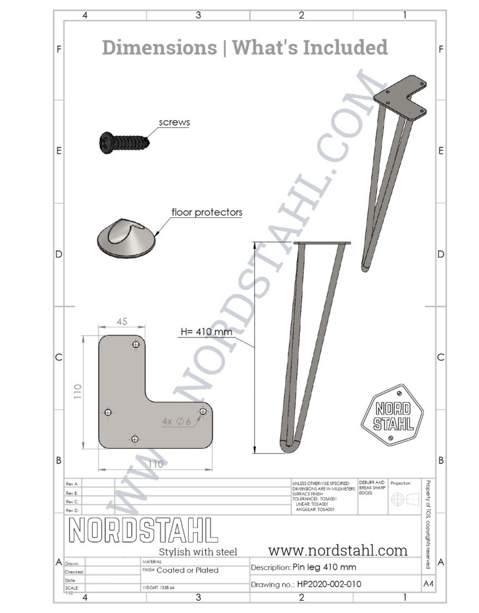 Nordstahl Set hairpin bankpoten | Wit