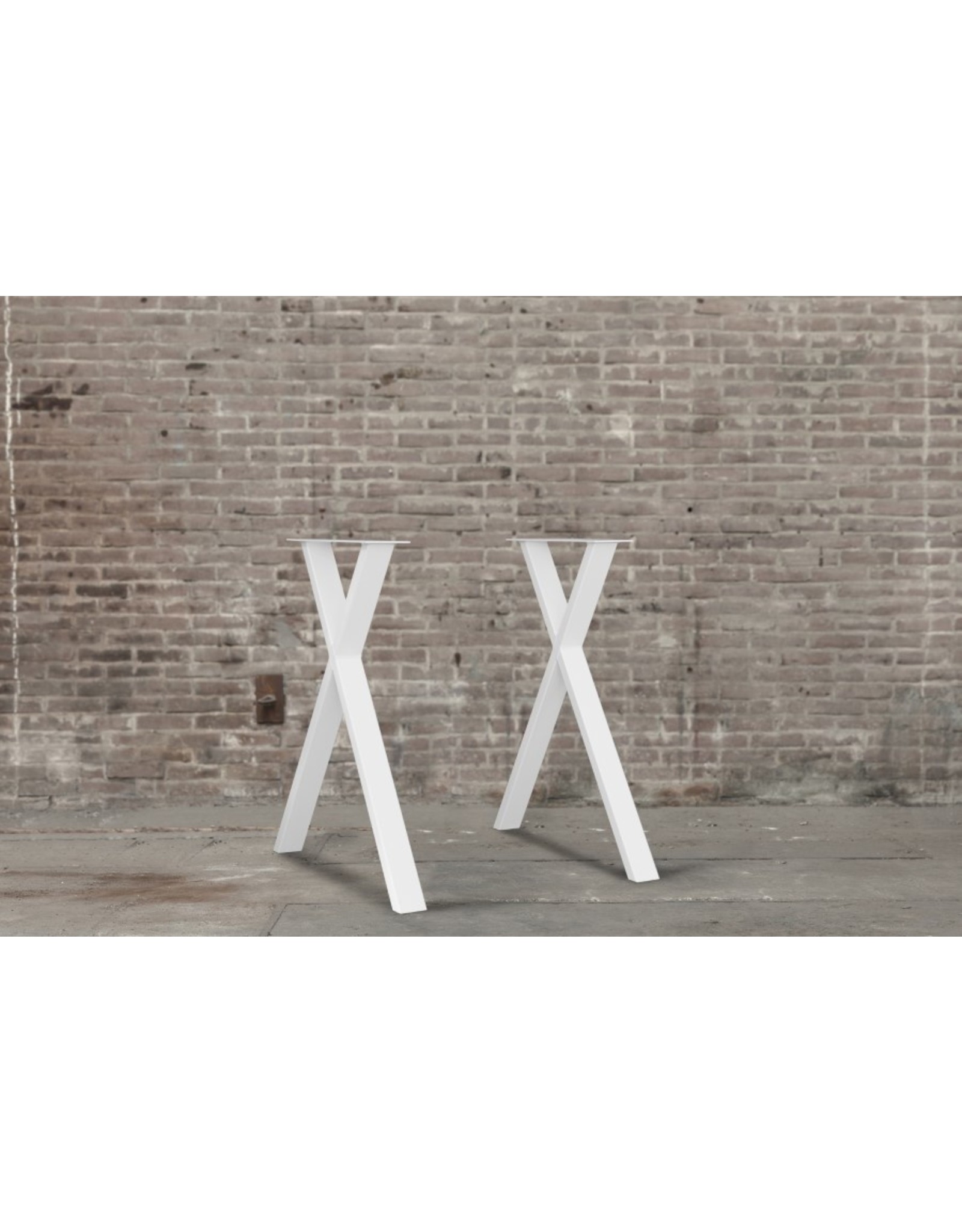 Nordstahl Stalen tafelpoot  X poot Uneven Wit