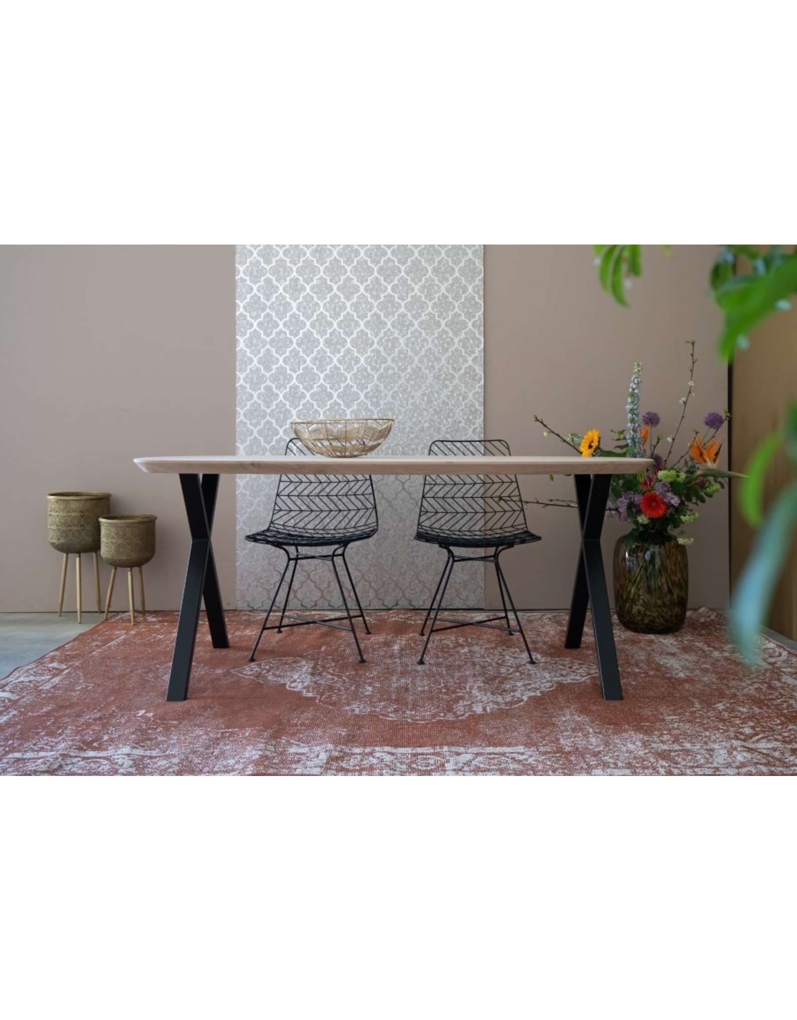 Nordstahl Stalen tafelpoot  X poot Uneven Wit