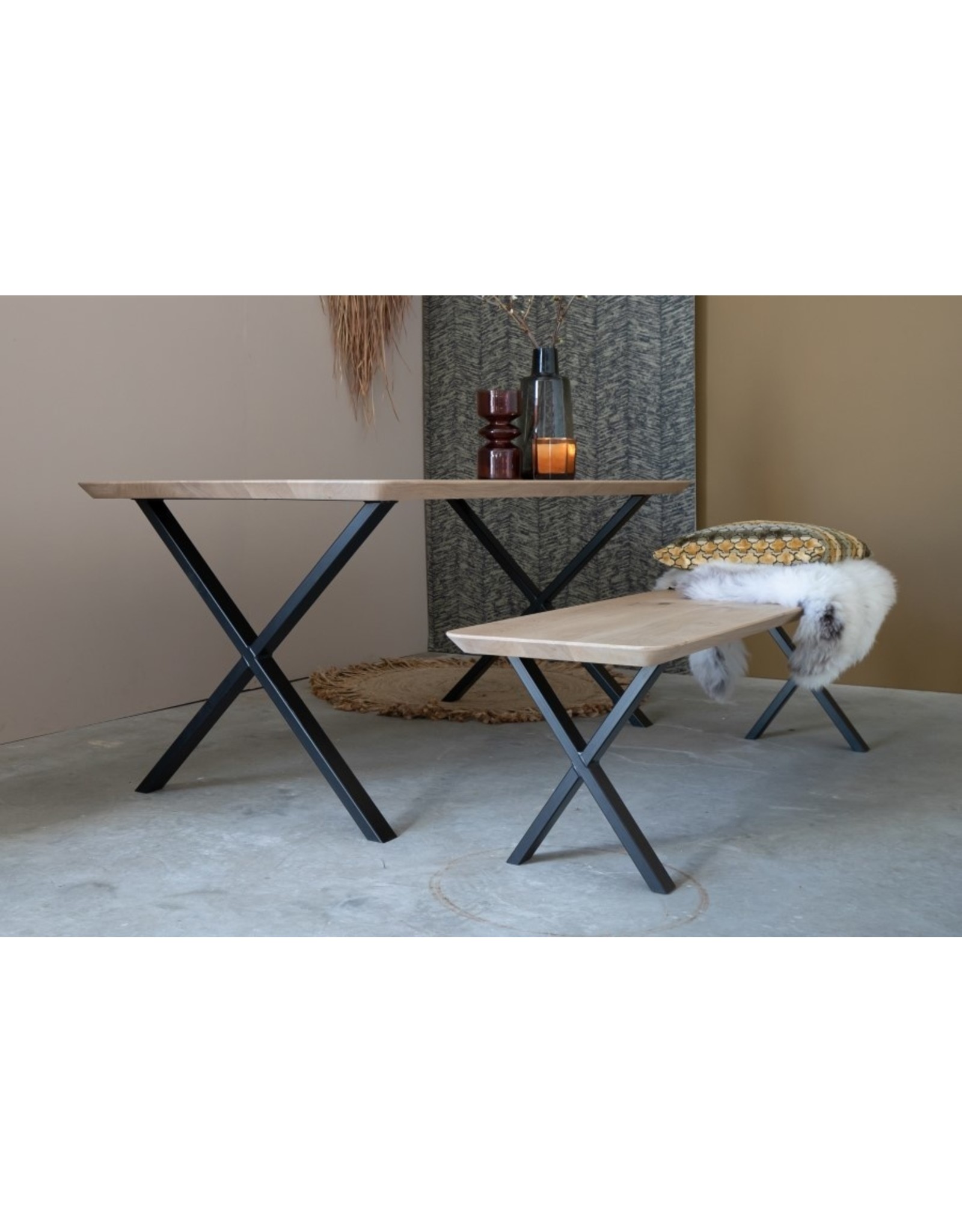 Nordstahl Stalen tafelpoot  X poot Small zwart