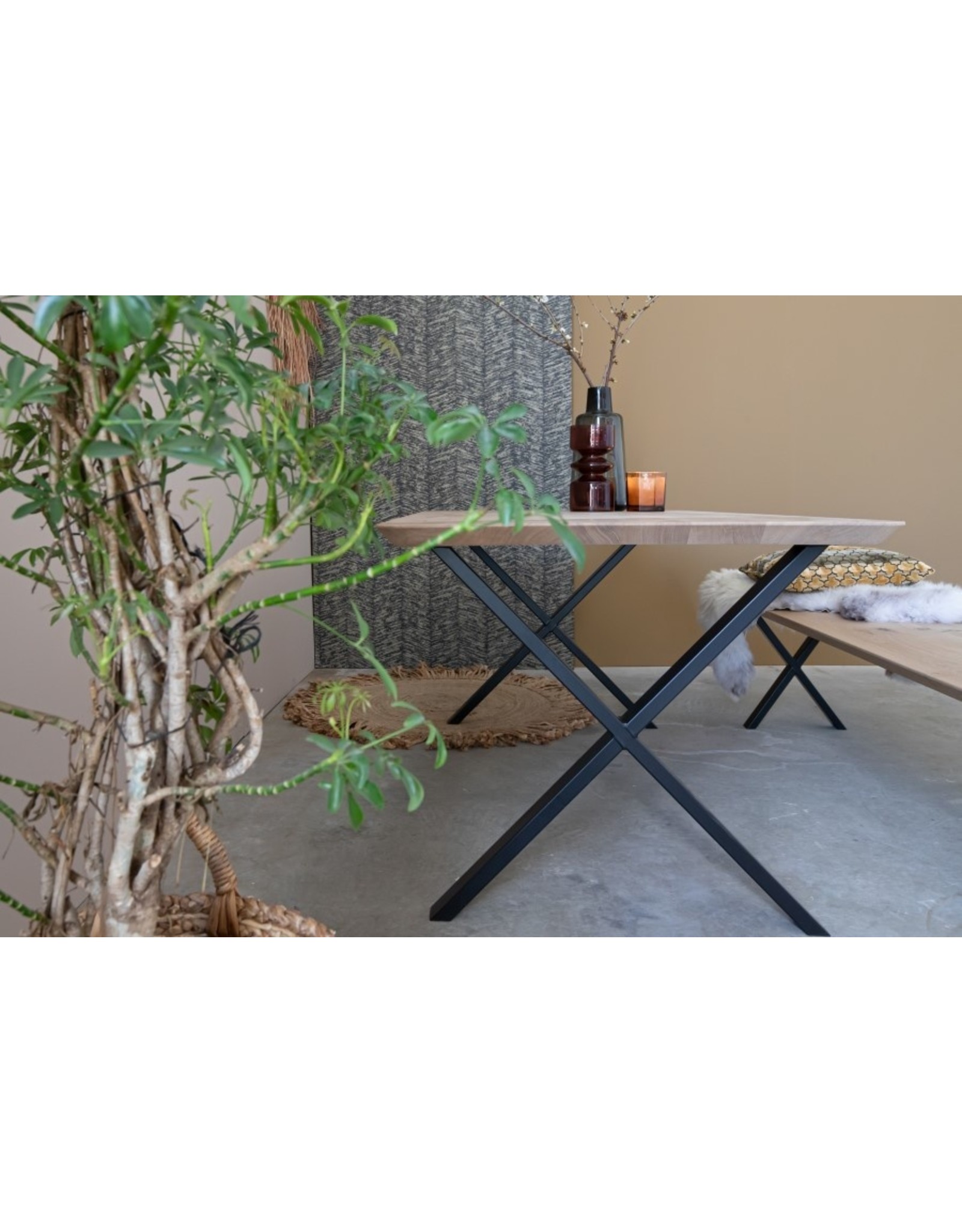 Nordstahl Stalen tafelpoot  X poot Small zwart