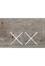 Nordstahl Stalen tafelpoot  X poot Small wit