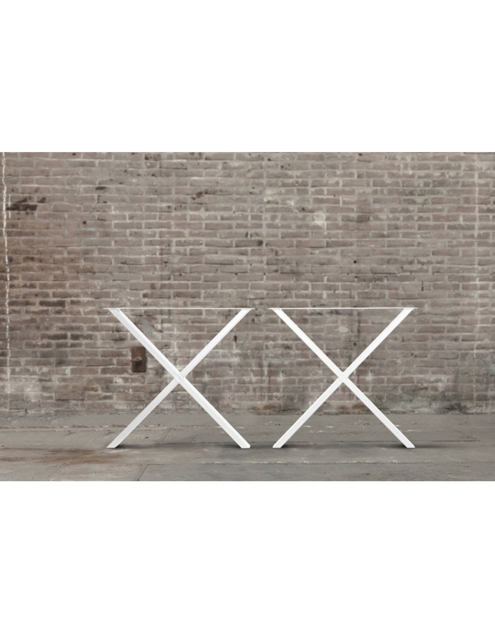 Nordstahl Stalen tafelpoot  X poot Small wit