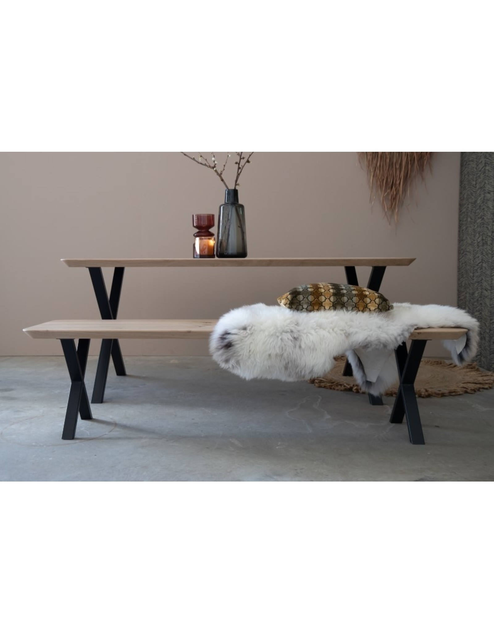 Nordstahl Stalen tafelpoot  X poot Small wit