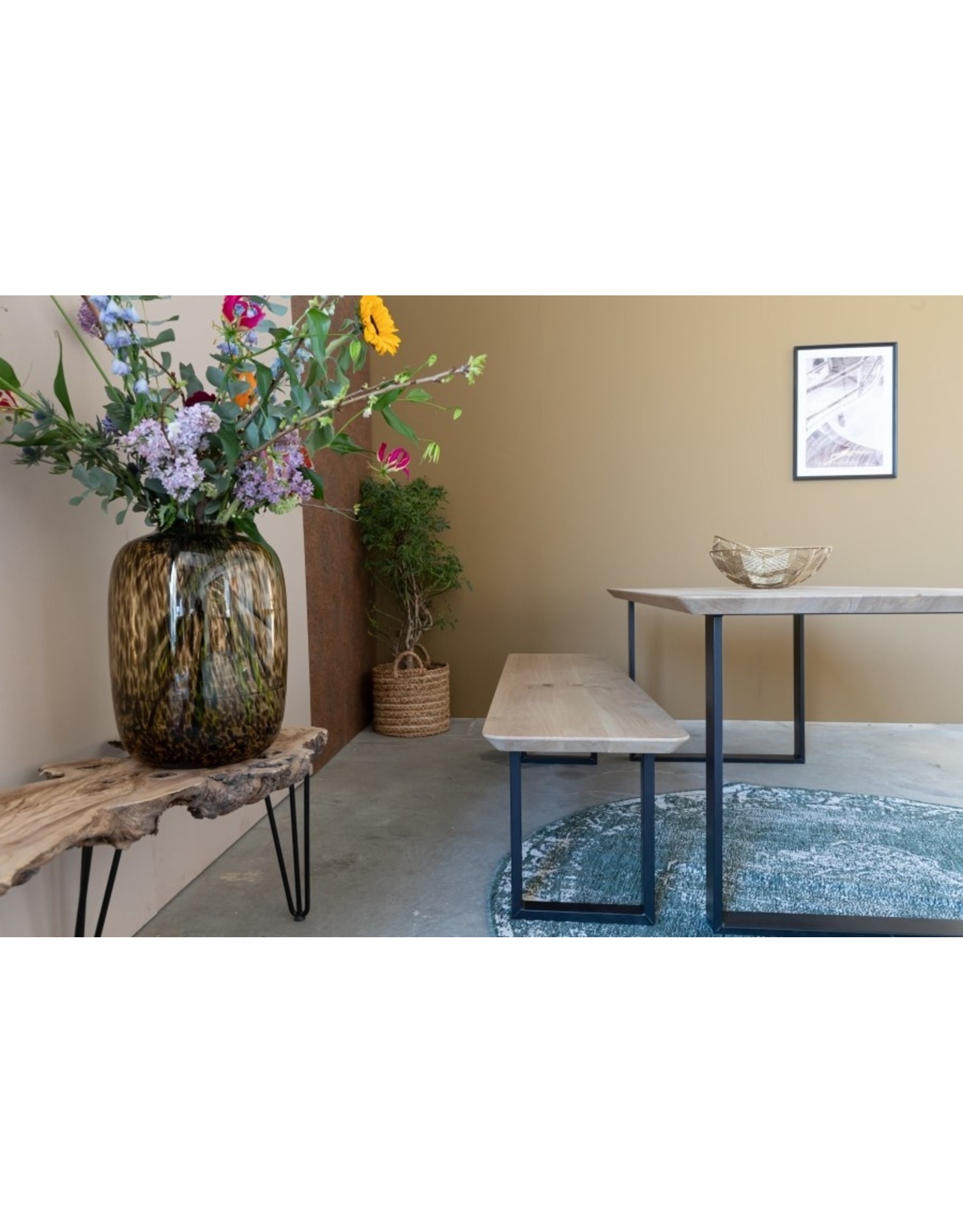 Nordstahl Stalen bankpoot U zwart