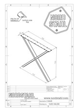 Nordstahl Stalen tafelpoot  X poot Small wit