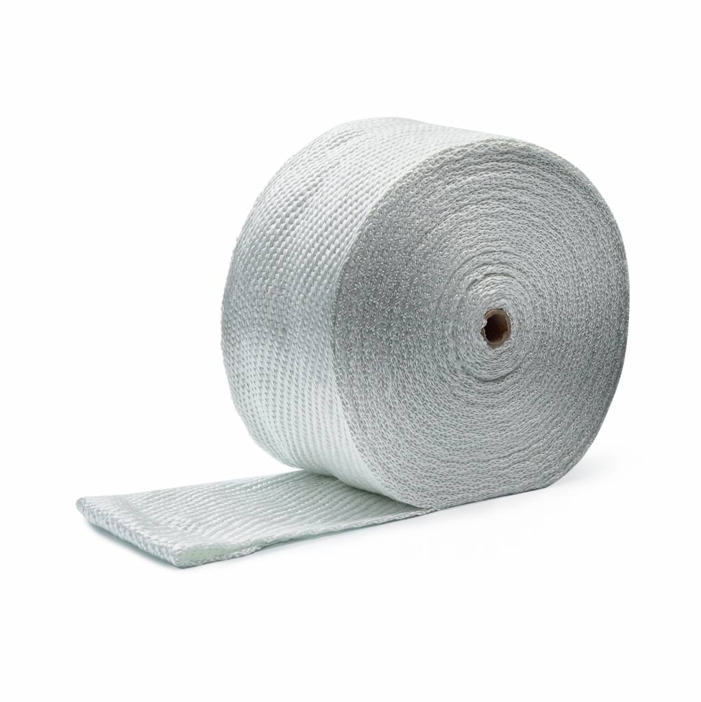 Heat Shieldings Wit 10cm x 30m x 6mm glasvezel uitlaatband MED gekeurd