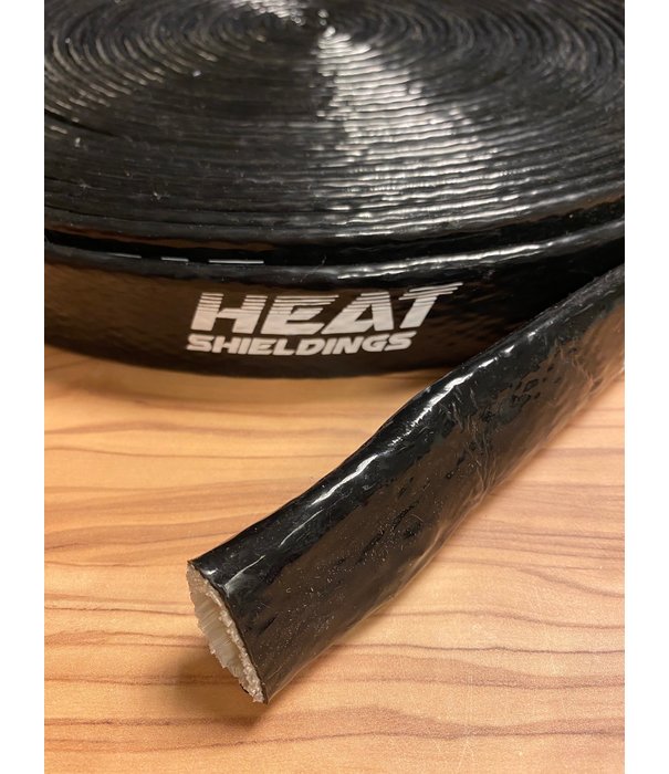 Heat Shieldings Ø  20 mm x 1 m | Silicone E-Glass Fire Sleeve -  Black