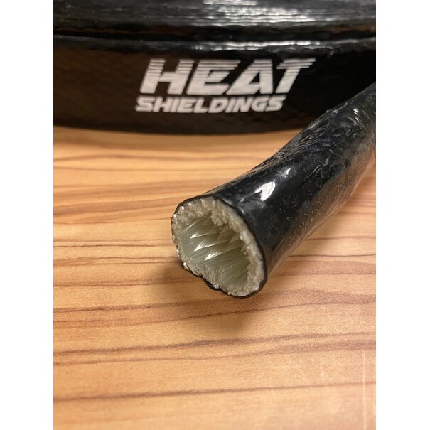 Heat Shieldings Ø  32 mm x 1 m | Hittebestendige silicone isolatiekous - Zwart