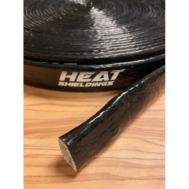 Heat Shieldings Ø  32 mm x 1 m | Silicone E-Glass Fire Sleeve - Black