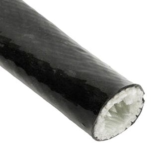 Ø  32 mm x 1 m | Silikon Glasfaser Brandschutz Schlauch - Schwarz