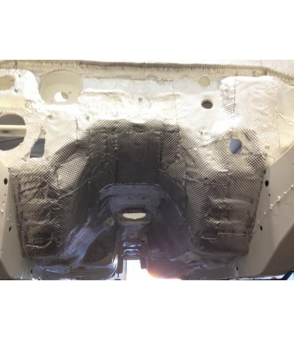 Design Engineering, Inc (DEI) [Minor damage] 25 x 25 cm | 4 mm | Floor & Tunnel Shield II™  self-adhesive | Heat-resistant matt fiberglass with sturdy aluminum layer
