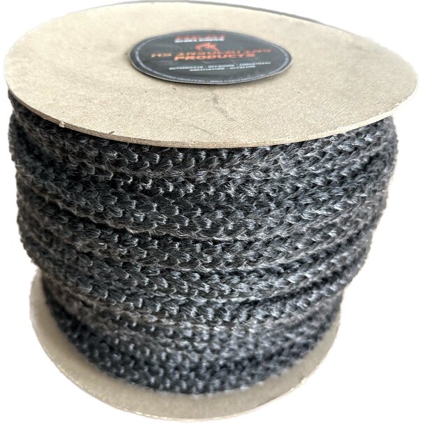 Heat Shieldings 550 °C  | ø 10 mm x 20 m Heat resistant rope black | Stove rope round