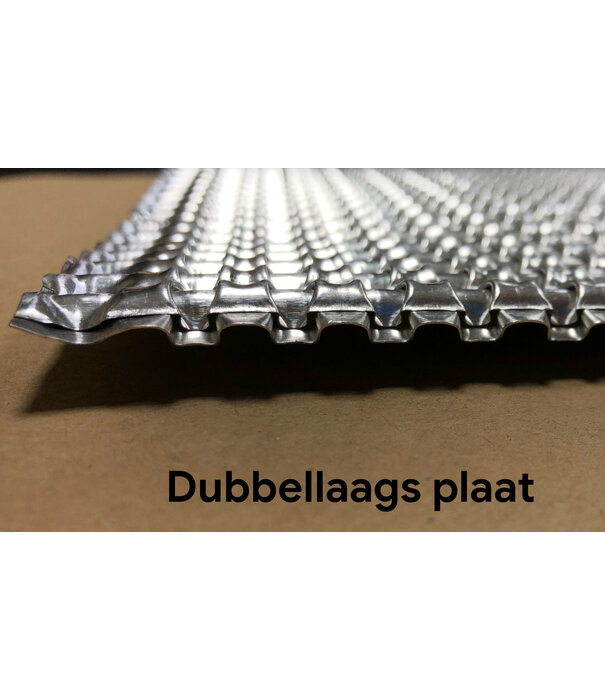 Heat Shieldings 61 x 24 cm | Double layer aluminum heat shield rolled in extra large relief