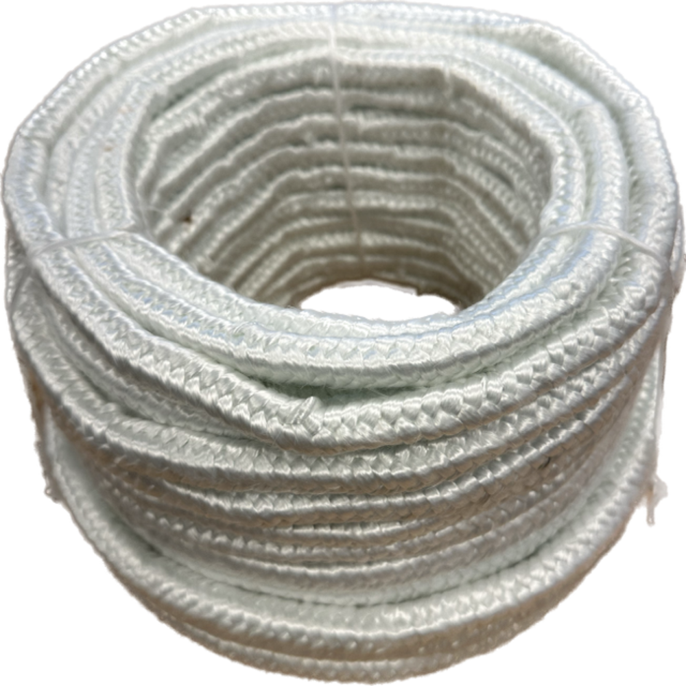 Heat resistant white square stove rope 12x12 mm x 25 m - Heat