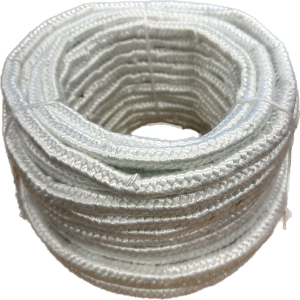 Heat resistant white square stove rope10x10 mm x 25 m - Heat