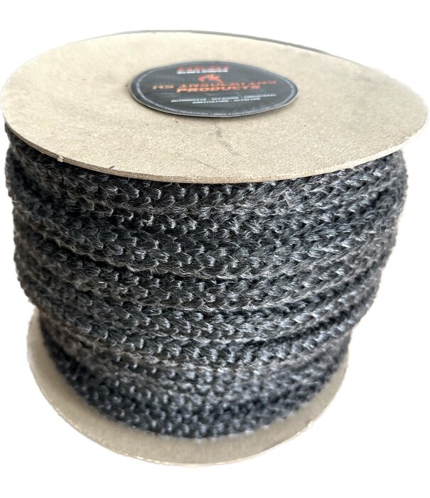 Heat Shieldings 550 °C  | ø 4 mm x 25 m Heat resistant rope black | Stove rope round