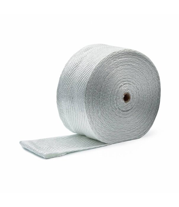 Heat Shieldings Wit glasvezel uitlaatband | 100 x 2mm x 30m  tot 550 °C