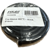 Ø  6 mm x 1 m | Silicone E-Glass Fire Sleeve -  Black