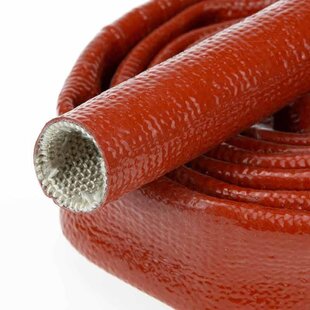 Ø 35 mm x 15m | Silikon Glasfaser Brandschutz Schlauch  - Rot