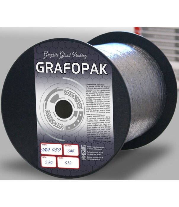 Heat Shieldings Gland packing - Pure expanded graphite |  Grafopak GRA 450