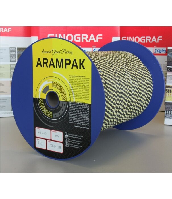 Heat Shieldings Gland packing - Zebra braid of aramid yarn and graphitized PTFE | Arampak ZG 320