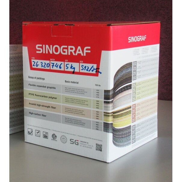 Heat Shieldings Stopbuspakking – Zebraweefsel van Aramide garen en gegrafitiseerde PTFE | Gland packing Arampak ZG 320