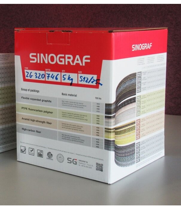 Heat Shieldings Stopfbuchspackung – Zebra-Geflecht aus Aramidgarn und graphitiertem PTFE | Gland packing Arampak ZG 320