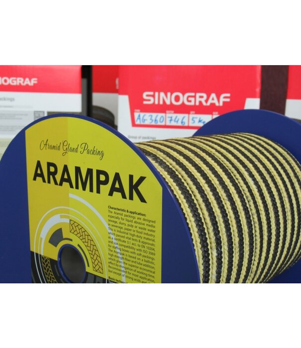 Heat Shieldings Stopfbuchspackung – Graphitisiertes PTFE mit Aramid an den Ecken | Gland packing Arampak AG 360