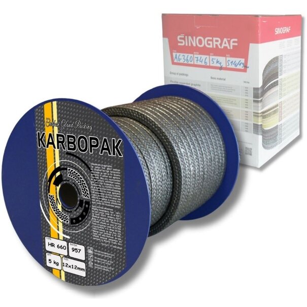 Heat Shieldings Gland packing - Carbon fiber with graphite dispersion | Karbopak HR 660